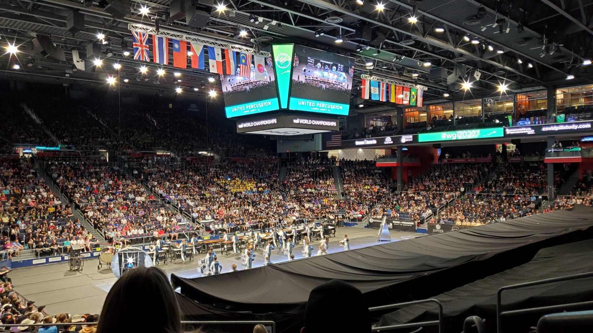 A picture of the arena in Dayton Ohio that different drumlines played in.